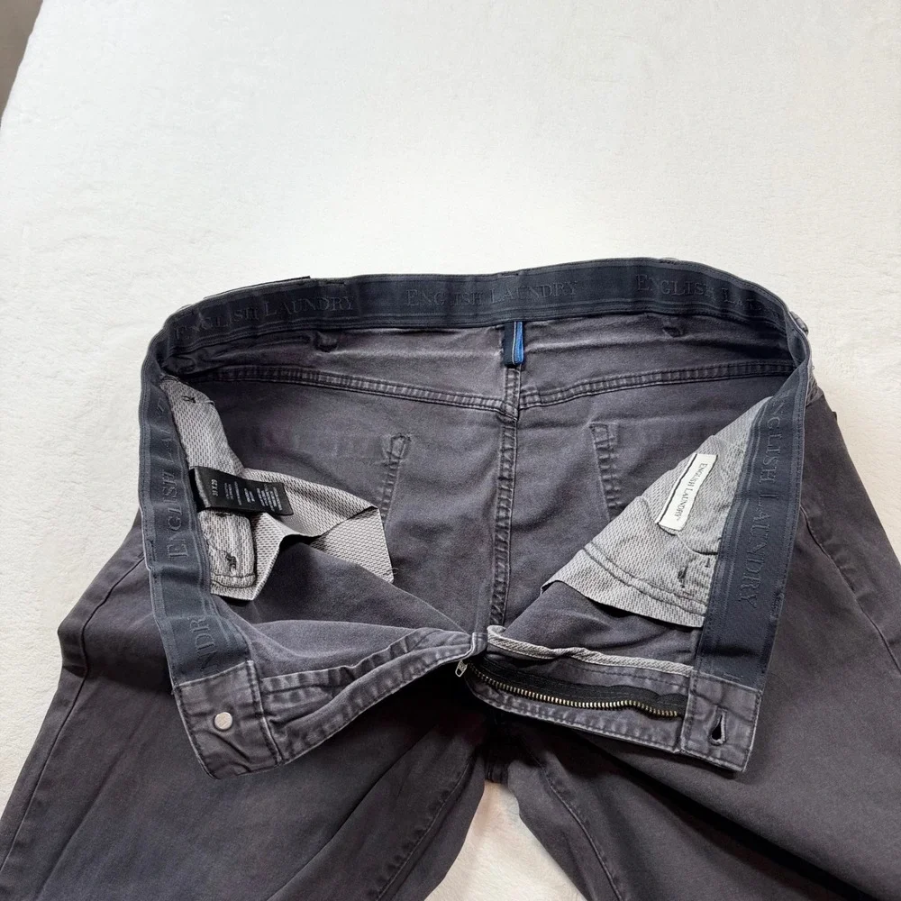 English Laundry Pants Mens 38x29 Charcoal‎ Grey Good Stretch 5-Pocket Chino